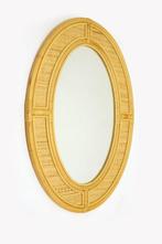 Grote Ovale Bamboe Wandspiegel, Huis en Inrichting, Woonaccessoires | Spiegels, Minder dan 100 cm, Gebruikt, Ophalen of Verzenden