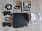Ps3 slim 320GB met 2 dualshock controllers en spellen., Met 2 controllers, 320 GB, Ophalen of Verzenden, Zo goed als nieuw