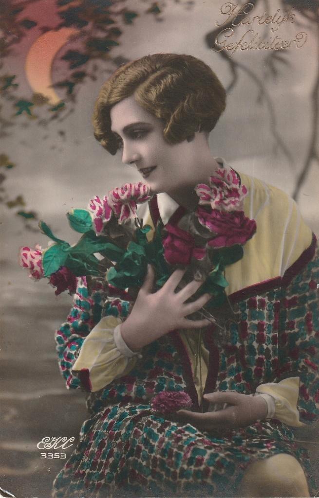 MEISJE JURK UIT 1929 ZEER MOOIE OUDE KAART KJ723, Verzamelen, Ansichtkaarten | Themakaarten, Gelopen, 1920 tot 1940, Overige thema's