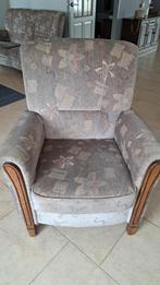 Vintage fauteuil met houten details, Ophalen, Gebruikt, Minder dan 75 cm, Vintage