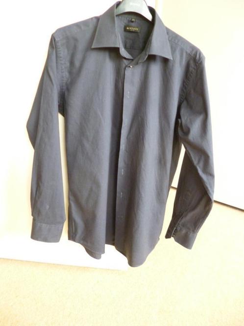 Zwart Alveare overhemd maat 43, Kleding | Heren, Overhemden, Zo goed als nieuw, Halswijdte 43/44 (XL), Zwart, Ophalen of Verzenden