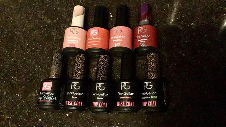 Pink Gellac Set -4 kleuren/base2x/top2x/prepbooster, Sieraden, Tassen en Uiterlijk, Uiterlijk | Cosmetica en Make-up, Zo goed als nieuw