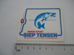 sticker oud SIEP TENSEN Naarden vissen snoek hengelsport, Verzenden, Zo goed als nieuw, Bedrijf of Vereniging