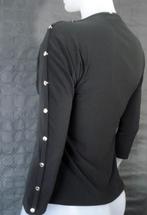 JOSEPH RIBKOFF🍂 stretch top drukknoop mouwen mt 38, Maat 38/40 (M), Verzenden, Zwart, Joseph Ribkoff