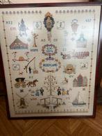Vintage Nederlands borduurwerk - Stad en Dorp, Antiek en Kunst, Antiek | Schoolplaten, Ophalen, Stad- en Dorpsgezichten