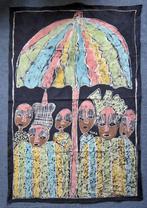 Afrikaanse batik wanddoek/ wandkleed Afrika met kinderen, Ophalen of Verzenden