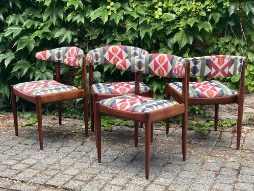 Vintage deens design pallisander eetkamerstoel 4x, Antiek en Kunst, Antiek | Meubels | Stoelen en Banken, Ophalen