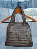 70's Aligator bag Vintage tas met knipsluiting, Ophalen of Verzenden, Zo goed als nieuw, Bruin, Handtas