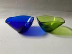 Retro Set van 2 gekleurde glazen schaaltjes, Ophalen, Gebruikt, Overige stijlen, Glas