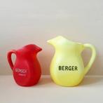 2 Franse vintage Berger Anisette kannetjes - rood en geel, Ophalen of Verzenden, Huis en Inrichting