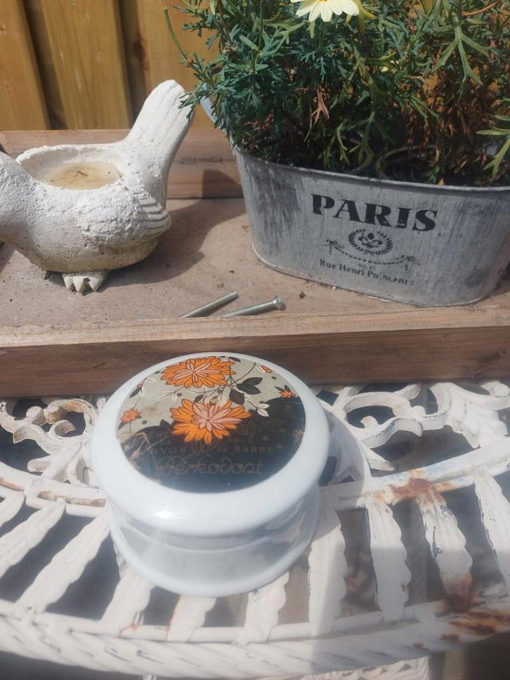 Erg mooie oude franse Brocante scheer zalf pot, Antiek en Kunst, Curiosa en Brocante, Ophalen of Verzenden