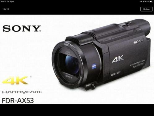 Gezocht: Sony videocamera FDR-AX53/FDR-AX43/FDR-AX33, Audio, Tv en Foto, Videocamera's Digitaal, Zo goed als nieuw, Sony, 20x of meer