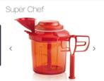 NIEUWSTAAT Super chef met 3 messen van TUPPERWARE ROOD, Ophalen of Verzenden, Zo goed als nieuw, Rood, Overige typen