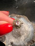Zilveren ring met amethist en marcasieten., Ophalen of Verzenden