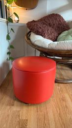 Vintage poef, Minder dan 50 cm, Rond, Minder dan 50 cm, Ophalen of Verzenden