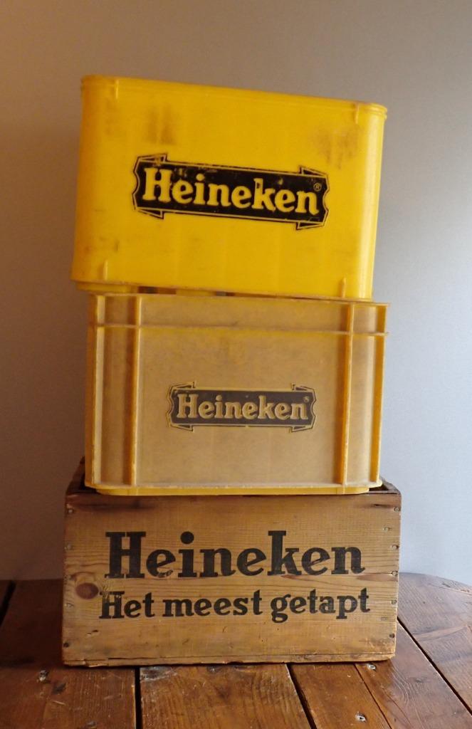 3 verschillende kratten Heineken, Verzamelen, Biermerken, Gebruikt, Overige typen, Heineken, Ophalen