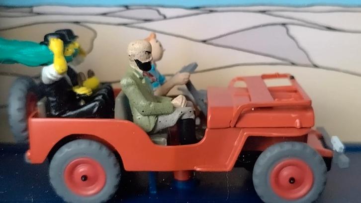 Willys Jeep Kuifje en het zwarte goud 1:43 Herge Tintin Pol, Hobby en Vrije tijd, Modelauto's | 1:43, Verzenden