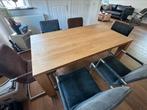 Eiken eettafel met 6 stoelen, Huis en Inrichting, Tafels | Eettafels, Ophalen, 200 cm of meer, 50 tot 100 cm, Zo goed als nieuw