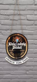 König Ludwig dunkel bier reclame bord emaille, Verzamelen, Biermerken, Ophalen of Verzenden, Gebruikt, Reclamebord, Plaat of Schild