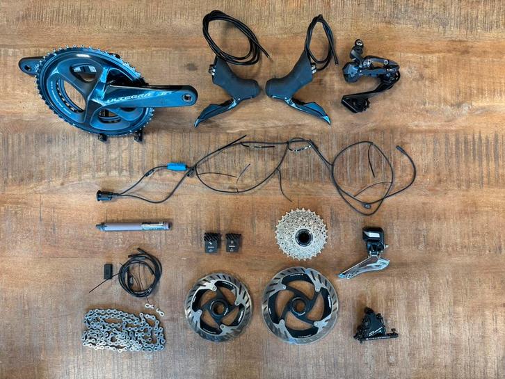 Shimano Ultegra R8070 Di2 disc groep 11S 52-36T powermeter, Fietsen en Brommers, Fietsonderdelen, Gebruikt, Racefiets, Overige typen