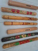 Vintage houten breinaaldenkokers, Ophalen, Gebruikt, Breien, Overige typen