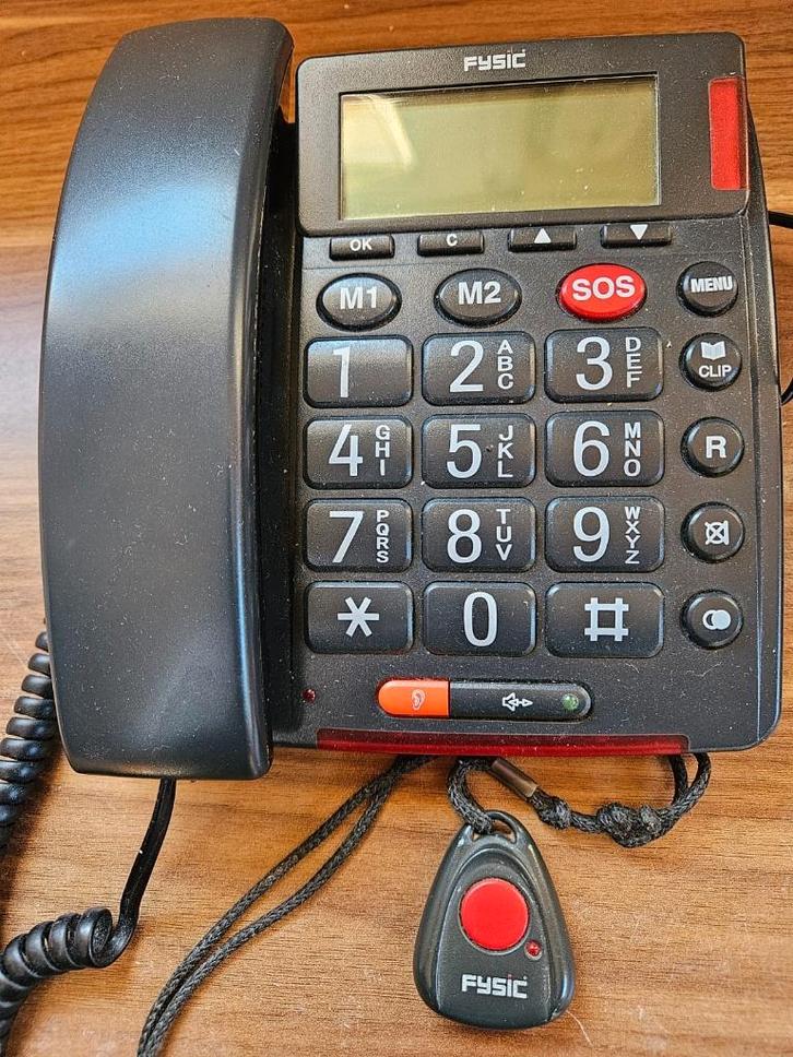 telefoon met alarmknop, Fysic FX-3850,3950,, Telecommunicatie, Vaste telefoons | Handsets en Draadloos, Zo goed als nieuw, 1 handset