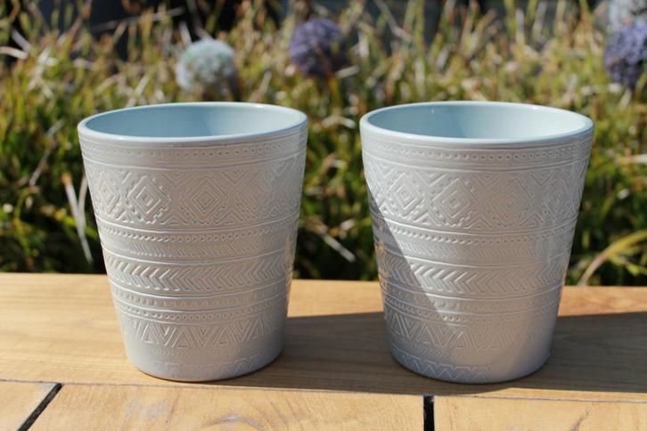Nieuwe set van 2 (Orchidee) bloempotten, Tuin en Terras, Bloempotten, Nieuw, Aardewerk, Binnen, Balkon, Tuin, Minder dan 40 cm