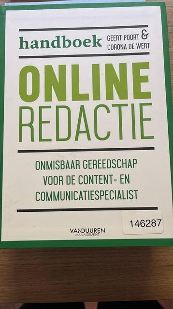 Handboek Online redactie - Geert Poort /Corana de Wert beschikbaar voor biedingen