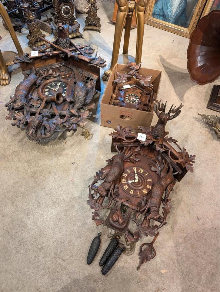Grote Koekkoek klok 3 gewichten 93 cm hoog. €650., Antiek en Kunst, Antiek | Klokken, Ophalen