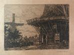 Gerrit Haverkamp (1872-1926) Ets 'Hollandse molens' ~1910. G, Antiek en Kunst, Verzenden