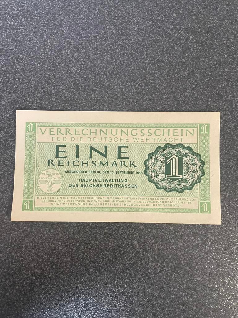 1 Reichsmark 1944 unc, Postzegels en Munten, Bankbiljetten | Europa | Niet-Eurobiljetten, Ophalen of Verzenden, Duitsland