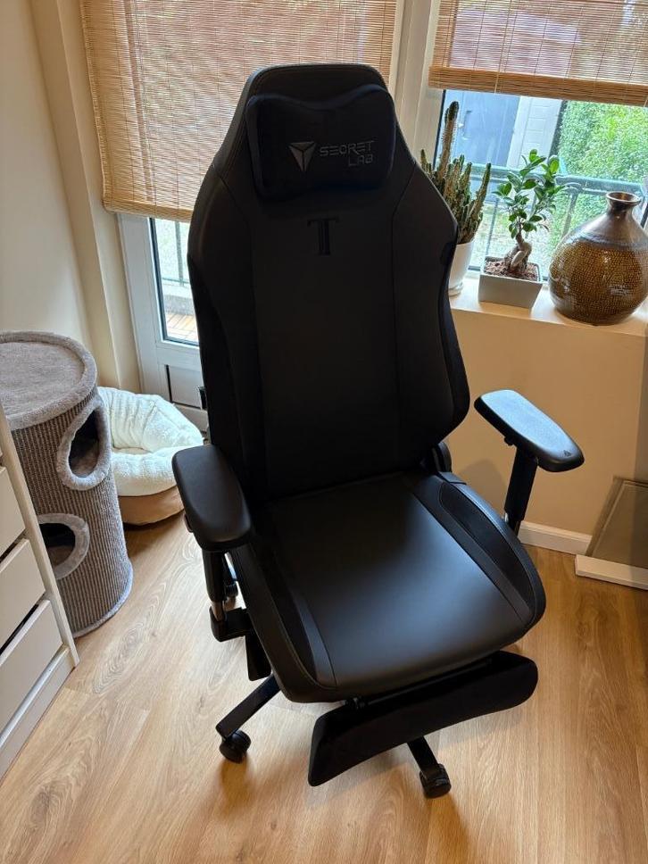 Secret Lab TITAN evo XL - gamestoel met voetensteun 2025, Huis en Inrichting, Bureaustoelen, Zo goed als nieuw, Bureaustoel, Zwart