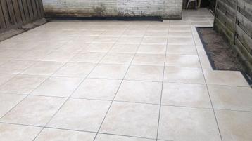 AKTIEPRIJS keramische tuintegels Beige Elegance 60x60x3 cm  beschikbaar voor biedingen