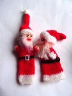 Vingerpoppetje Kerstman 2 stuks gebreid, Ophalen, Nieuw