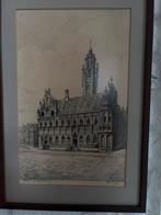 Stadhuis Middelburg - Ingelijste Tekening, Ophalen of Verzenden