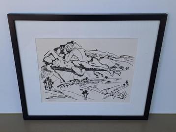 vintage litho gravure Salvador Dalí kasteel Quermançó  beschikbaar voor biedingen