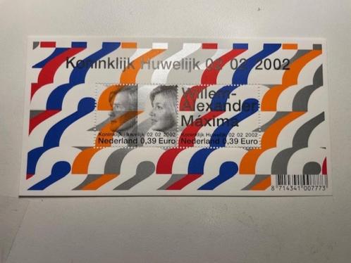 2 stuks postzegels Koninklijk Huwelijk 02 02 2002, Postzegels en Munten, Postzegels | Nederland, Postfris, Na 1940, Ophalen of Verzenden