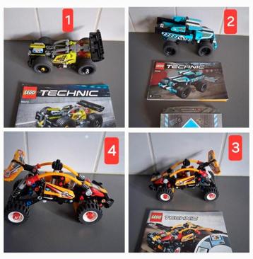 Lego technic 4 stuks Buggy race-auto met schans als set van4 beschikbaar voor biedingen