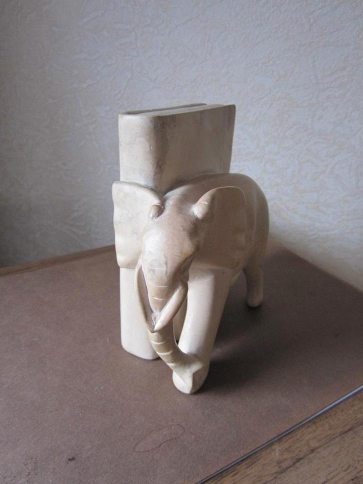 Mooie oude boekensteun - speksteen olifant, Antiek en Kunst, Curiosa en Brocante, Verzenden