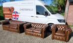 Origineel Engels Chesterfield bankstel model Hampshire cogna, Ophalen, Gebruikt, 75 tot 100 cm