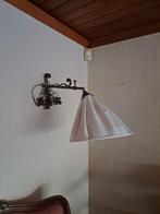 Vintage Wandlamp met Stoffen Kap, Ophalen of Verzenden, Gebruikt, Metaal, Vintage
