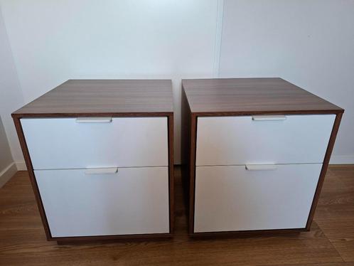 Nyvoll nachtkastjes, IKEA, Huis en Inrichting, Slaapkamer | Nachtkastjes, Gebruikt, Minder dan 55 cm, 45 tot 65 cm, Hout, Ophalen