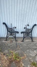 Gietijzeren zijkanten vintage tuinbankje, Tuin en Terras, Ophalen of Verzenden, Gebruikt, Metaal