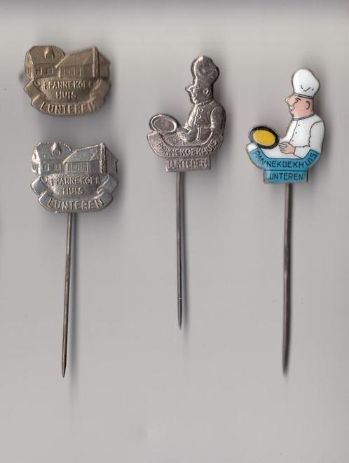 Lunteren Pannekoekenhuis speldjes, Verzamelen, Speldjes, Pins en Buttons, Gebruikt, Speldje of Pin, Overige onderwerpen, Ophalen of Verzenden
