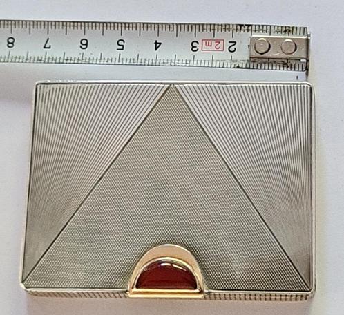 Art Deco zilver met gouden doos TOP CONDITIE, Antiek en Kunst, Antiek | Goud en Zilver, Goud, Zilver, Verzenden