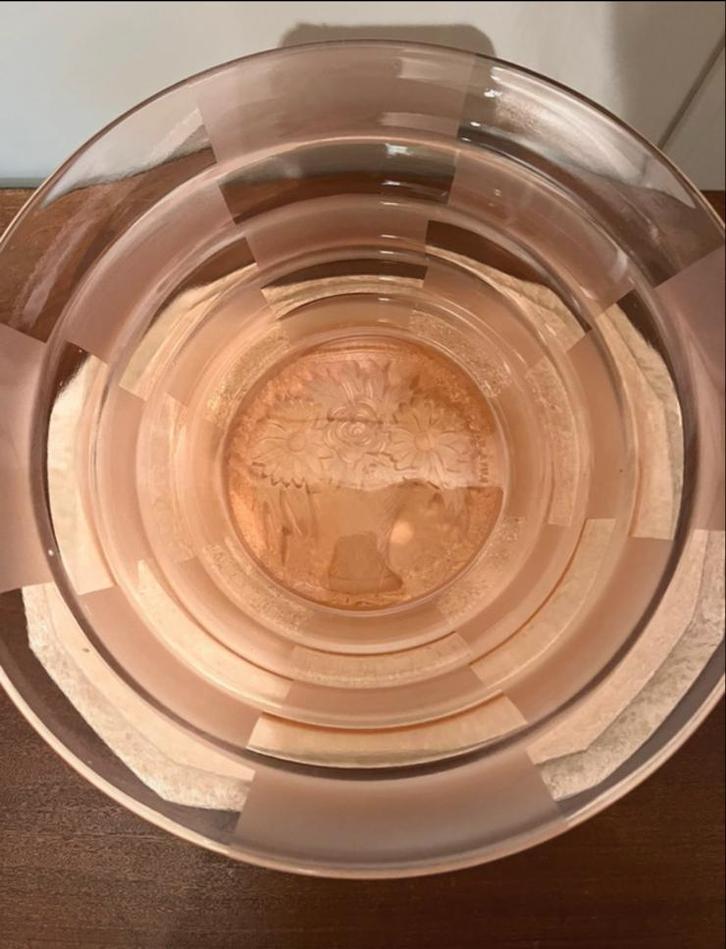 Vintage Art deco Glazen Schaal Verreriers de Scailmont, Huis en Inrichting, Woonaccessoires | Schalen en Manden, Zo goed als nieuw