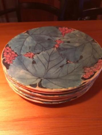 GIEN 6 dessertbordjes VIGNE in originele doos  beschikbaar voor biedingen