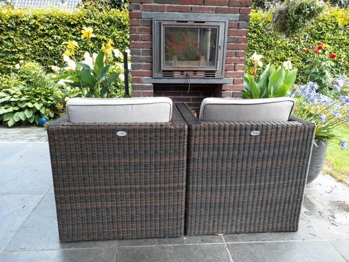 2 x  lounge fauteuil + tafel, Tuin en Terras, Tuinsets en Loungesets, Gebruikt, Loungeset, 2 zitplaatsen, Stoel, Ophalen