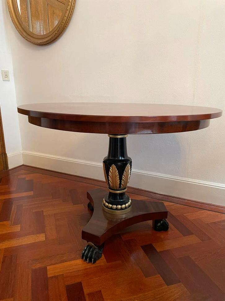 Empire gueridon bijzettafel mahonie goud, Antiek en Kunst, Antiek | Meubels | Tafels, Ophalen