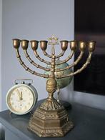 Prachtige echte antieke 19de eeuwse  zeer zware menorah €39, Antiek en Kunst, Antiek | Kandelaars, Ophalen of Verzenden, Koper of Brons